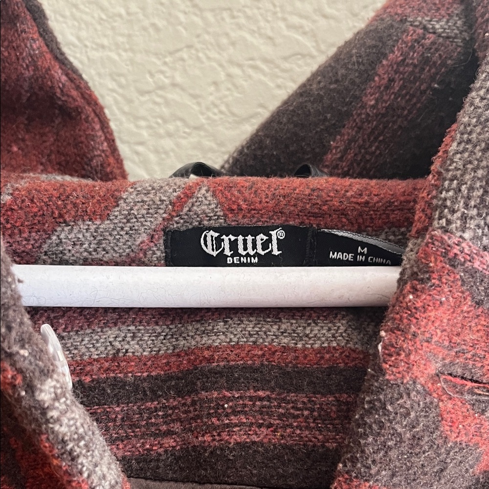 Red And Brown Patterned Winter Jacket - image 4